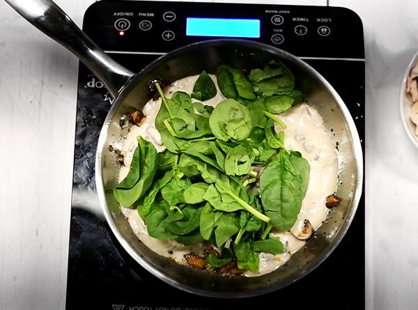 Chicken Spinach Mushroom Fettuccine - Family Meals Month - Step 3